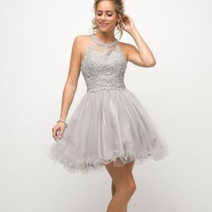 Cindirella Divine  Short Tulle Prom Homecoming Dress - Blush / size L